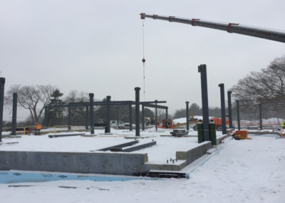 Erecting Steel at Back of House