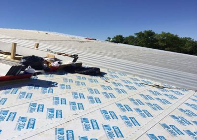 Metal roof installation at Studio A