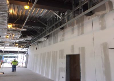 Soffit framing inside Café