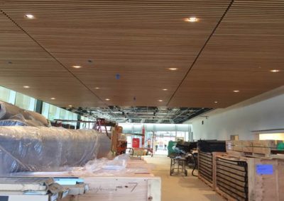 Wood ceiling in Café