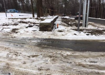 Completed stone wall at Hawthorne Road