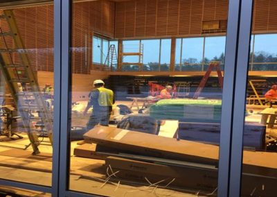 Folding doors at Studio A-From Exterior -- Center for Music and Learning