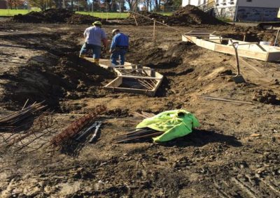 Footings being formed for Gate structure -- Ozawa Hall Gate